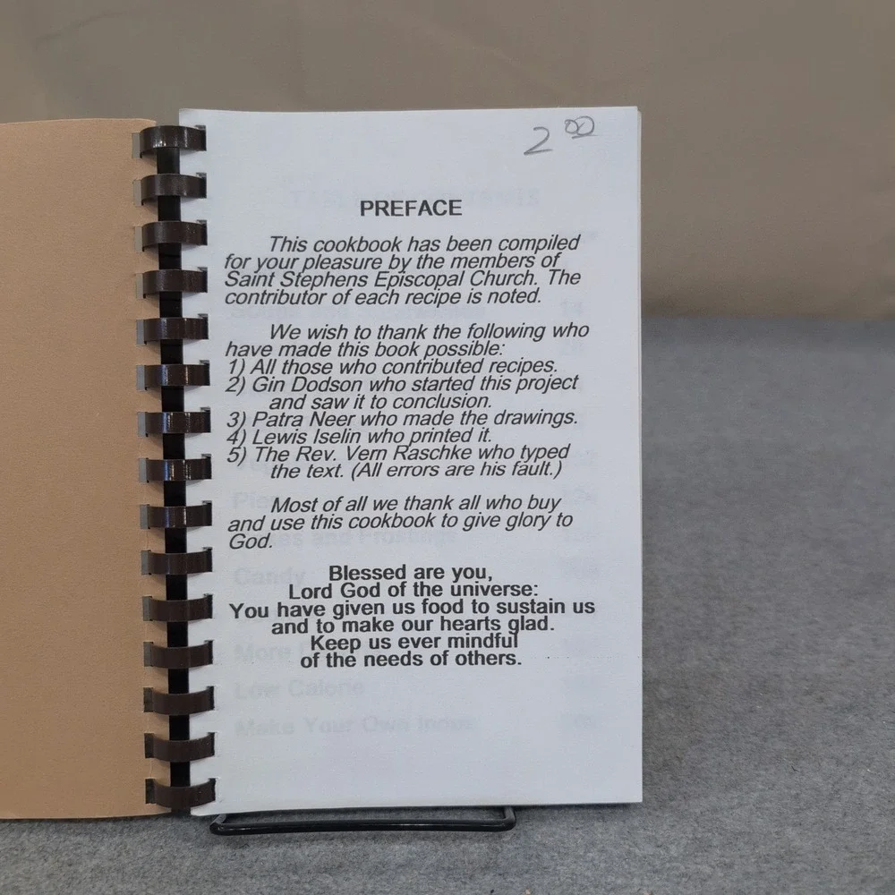 Saint Stephens Cookbook Wichita Falls Texas Episcopal‎ Church Spiral Bound VG